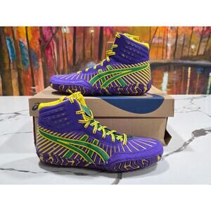Asics Aggressor 4 Mardi Gras Wrestling Shoes Size 5 Men's, 6.5 Women's Royal